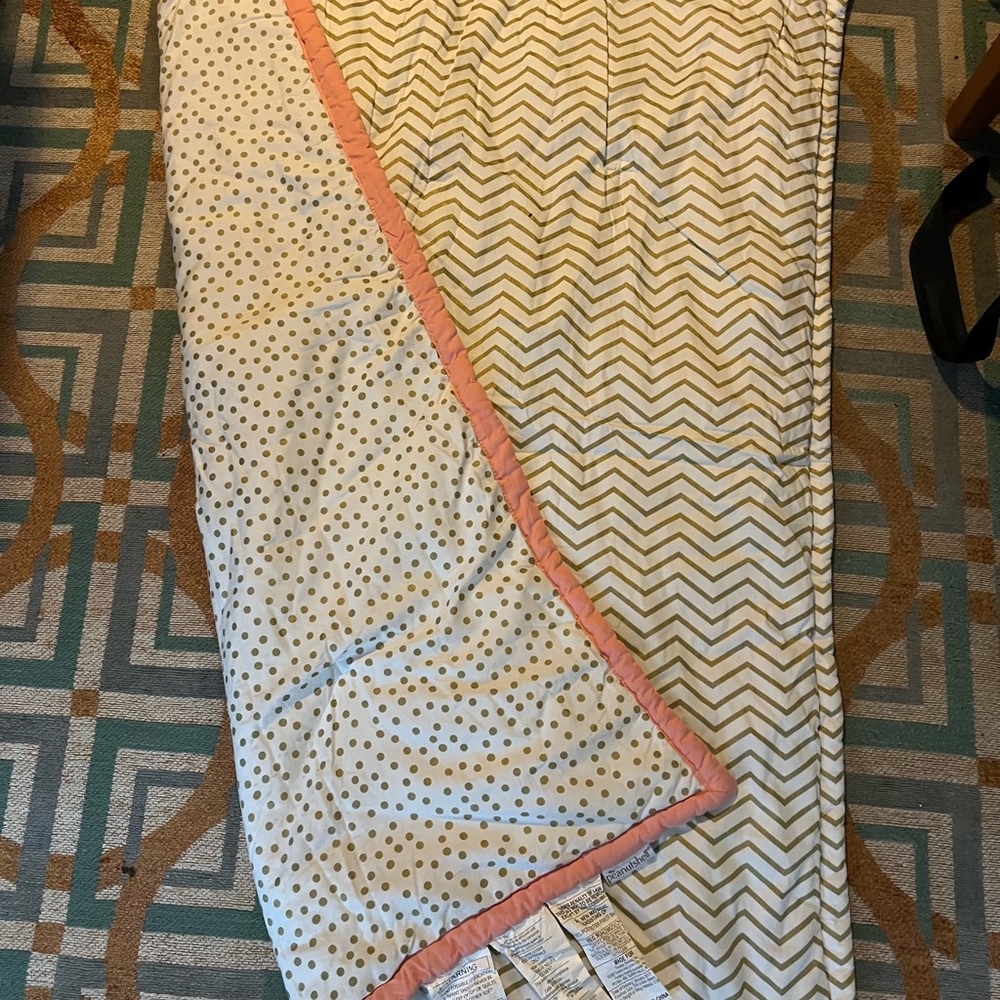 Chevron and Polka Dot Bedding with Pink Trim peanutshell